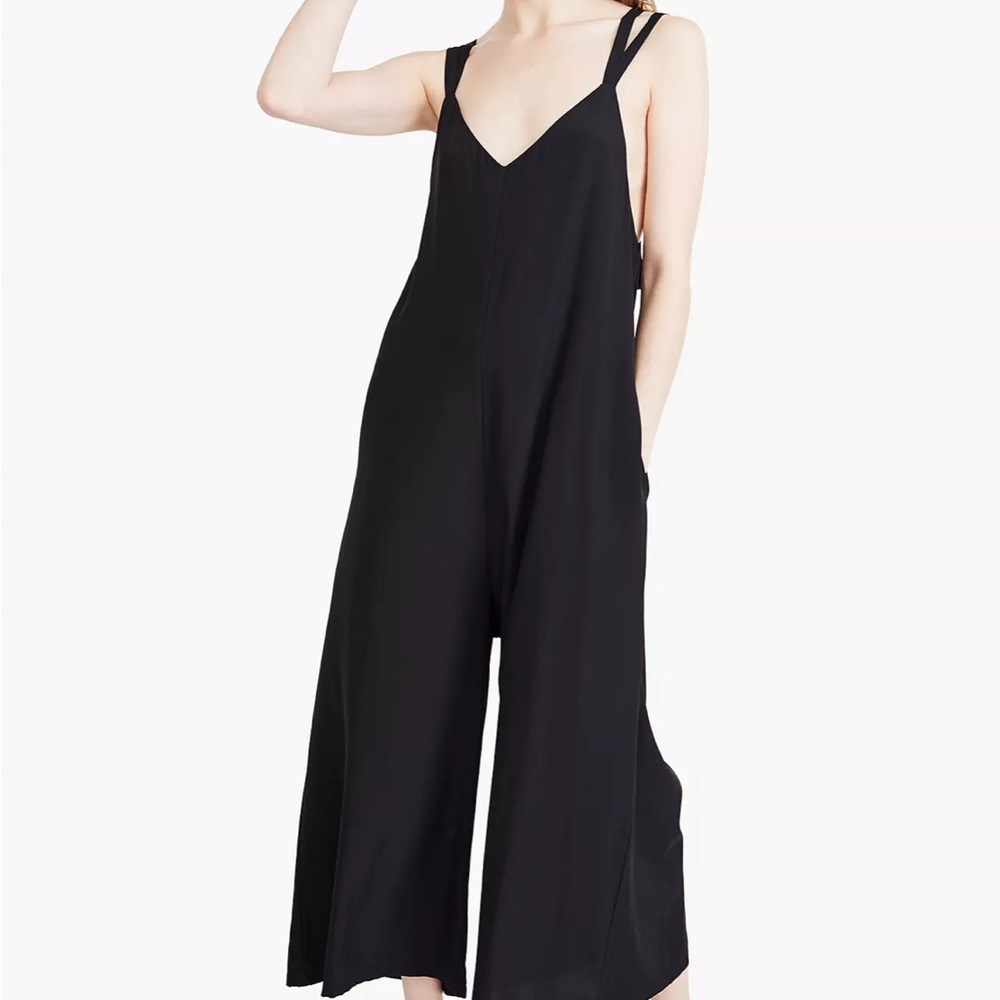 NWT The Great Eros Ereni silk strappy jumpsuit in black size M